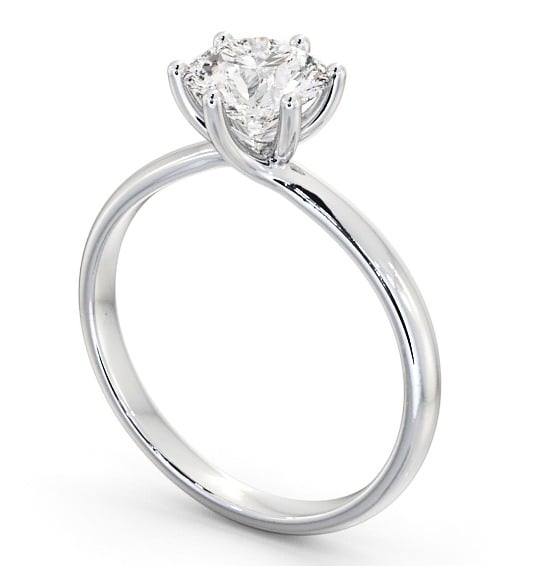Round Diamond Engagement Ring 18K White Gold Solitaire - Flore ENRD22_WG_THUMB1