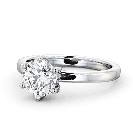  Round Diamond Engagement Ring 9K White Gold Solitaire - Flore ENRD22_WG_THUMB2_1 