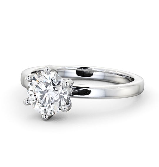  Round Diamond Engagement Ring Platinum Solitaire - Flore ENRD22_WG_THUMB2_1 