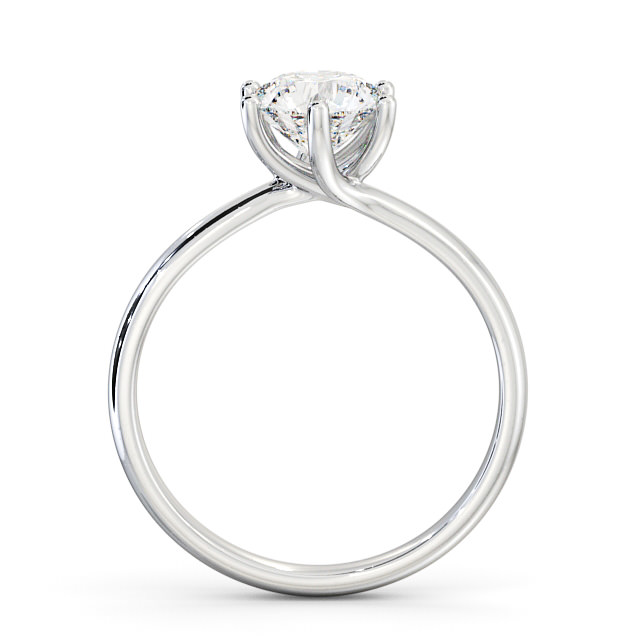 Round Diamond Engagement Ring Palladium Solitaire - Flore ENRD22_WG_UP