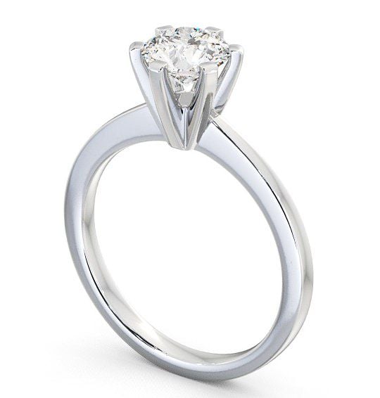 Round Diamond Engagement Ring 18K White Gold Solitaire - Carrington ENRD23_WG_THUMB1 