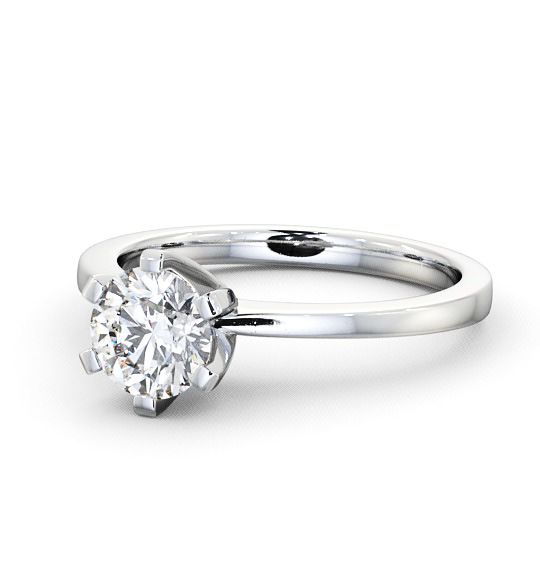  Round Diamond Engagement Ring 18K White Gold Solitaire - Carrington ENRD23_WG_THUMB2 