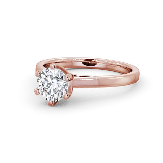 Round Diamond Engagement Ring 18K Rose Gold Solitaire - Dalmore ENRD24_RG_FLAT