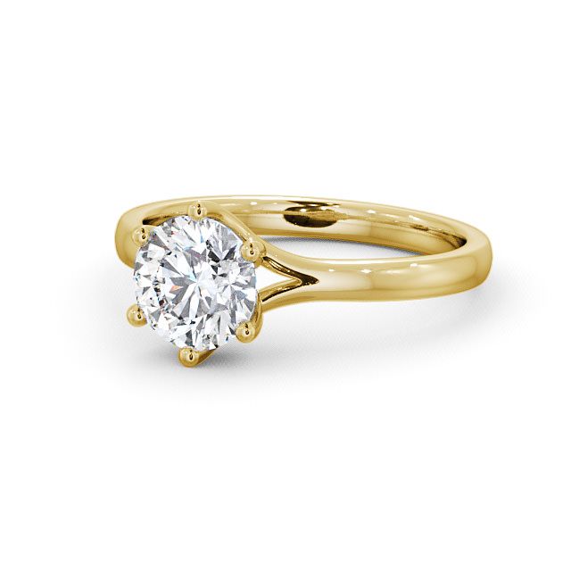 Round Diamond Engagement Ring 9K Yellow Gold Solitaire - Adlington ENRD25_YG_FLAT