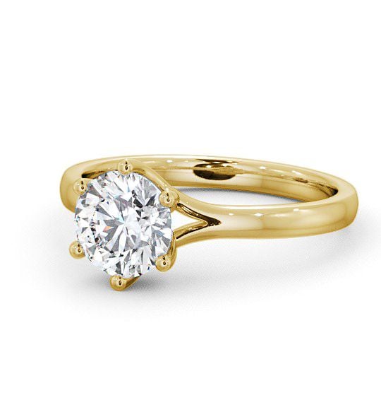  Round Diamond Engagement Ring 18K Yellow Gold Solitaire - Adlington ENRD25_YG_THUMB2 