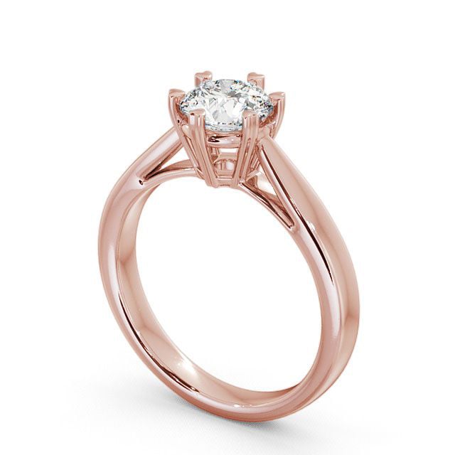 Round Diamond Engagement Ring 9K Rose Gold Solitaire - Epney ENRD26_RG_SIDE