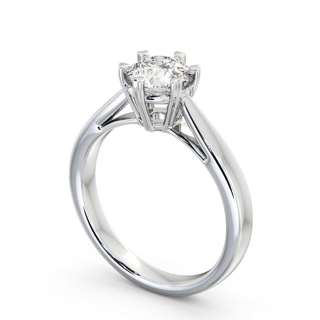 Round Diamond Engagement Ring 18K White Gold Solitaire - Epney ENRD26_WG_SIDE