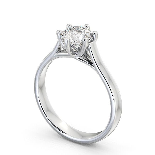 Round Diamond Engagement Ring 18K White Gold Solitaire - Haigh ENRD27_WG_SIDE