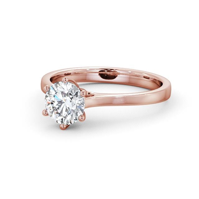 Round Diamond Engagement Ring 9K Rose Gold Solitaire - Hamsley ENRD28_RG_FLAT