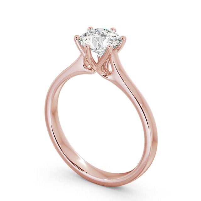 Round Diamond Engagement Ring 9K Rose Gold Solitaire - Hamsley ENRD28_RG_SIDE