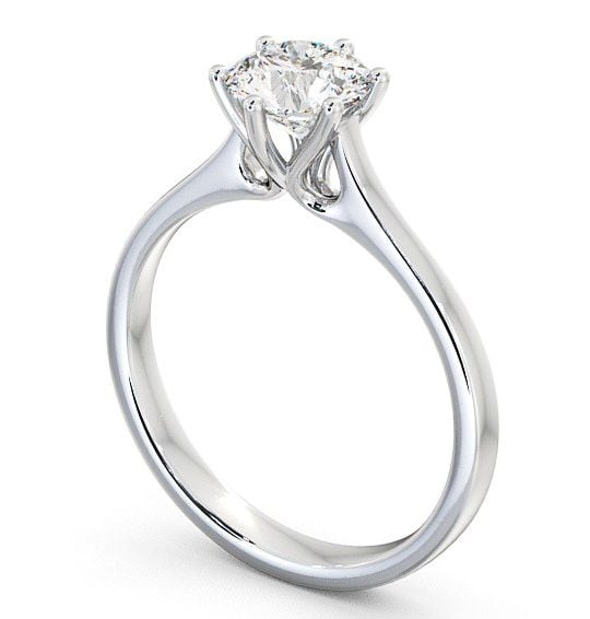 Round Diamond Engagement Ring Platinum Solitaire - Hamsley ENRD28_WG_THUMB1