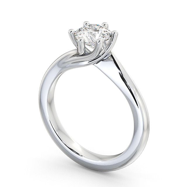 Round Diamond Engagement Ring 18K White Gold Solitaire - Laide ENRD29_WG_SIDE