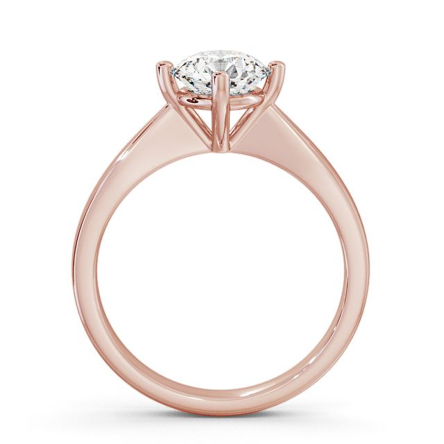Round Diamond Engagement Ring 9K Rose Gold Solitaire - Elemore ENRD2_RG_UP