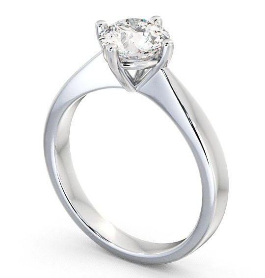 Round Diamond Engagement Ring 18K White Gold Solitaire - Elemore ENRD2_WG_THUMB1