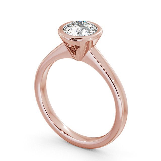 Round Diamond Engagement Ring 18K Rose Gold Solitaire - Priory ENRD31_RG_SIDE