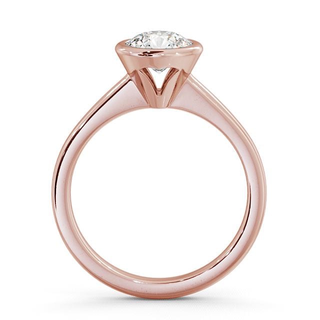 Round Diamond Engagement Ring 18K Rose Gold Solitaire - Priory ENRD31_RG_UP