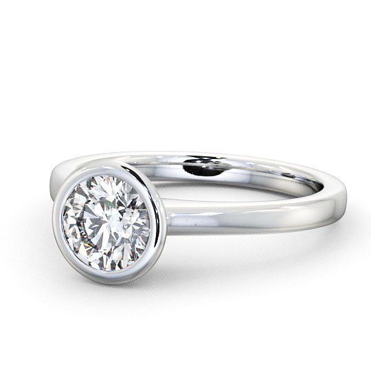  Round Diamond Engagement Ring 18K White Gold Solitaire - Priory ENRD31_WG_THUMB2 