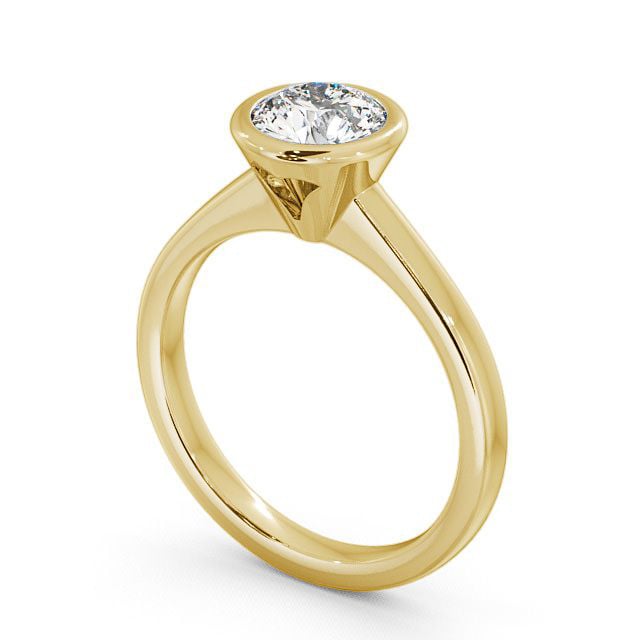 Round Diamond Engagement Ring 9K Yellow Gold Solitaire - Priory ENRD31_YG_SIDE