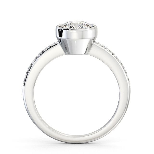 Round Diamond Engagement Ring 9K White Gold Solitaire With Side Stones - Ockley ENRD32S_WG_UP