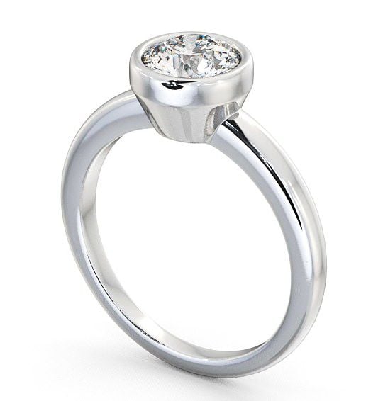 Round Diamond Engagement Ring Palladium Solitaire - Selsey ENRD32_WG_THUMB1