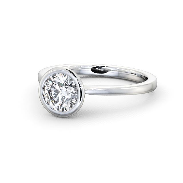 Round Diamond Engagement Ring 9K White Gold Solitaire - Morley ENRD33_WG_FLAT