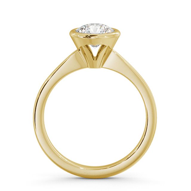 Round Diamond Engagement Ring 18K Yellow Gold Solitaire - Morley ENRD33_YG_UP