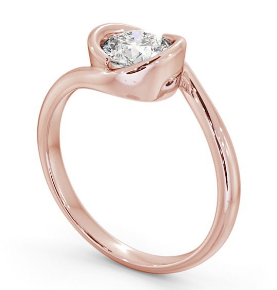 Round Diamond Engagement Ring 9K Rose Gold Solitaire - Cosford ENRD35_RG_THUMB1