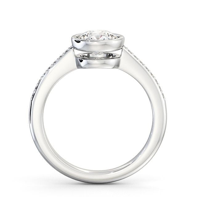 Round Diamond Engagement Ring Palladium Solitaire With Side Stones - Plaidy ENRD36S_WG_UP