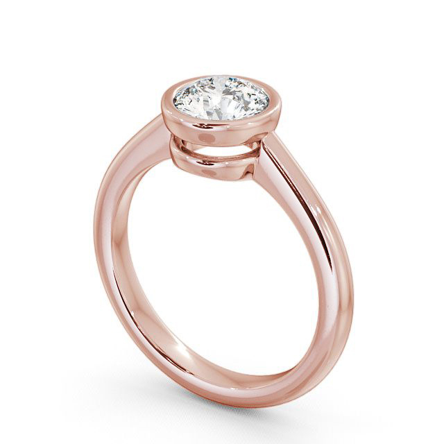 Round Diamond Engagement Ring 9K Rose Gold Solitaire - Tretio ENRD36_RG_SIDE