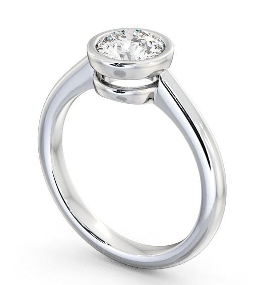  Round Diamond Engagement Ring 18K White Gold Solitaire - Tretio ENRD36_WG_THUMB1 