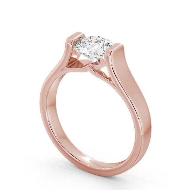 Round Diamond Engagement Ring 18K Rose Gold Solitaire - Palion ENRD37_RG_SIDE