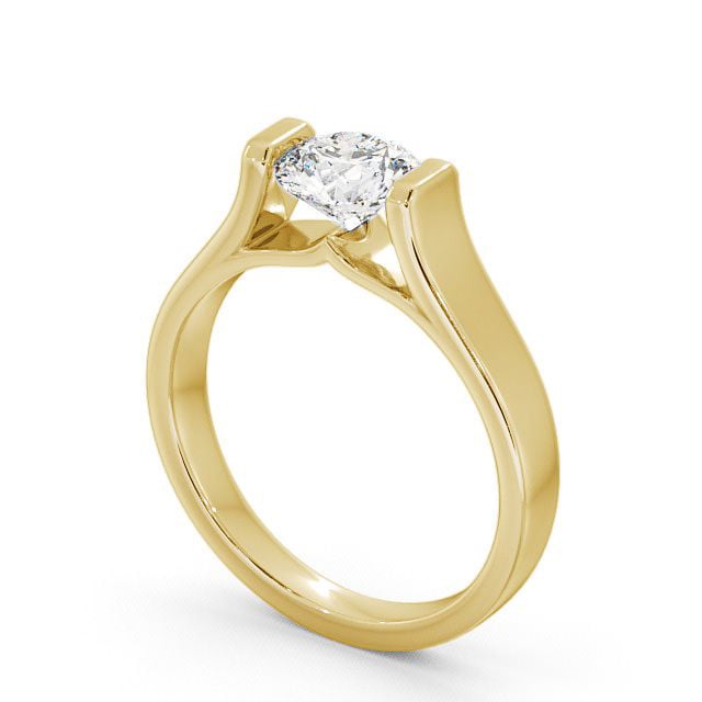 Round Diamond Engagement Ring 18K Yellow Gold Solitaire - Palion ENRD37_YG_SIDE