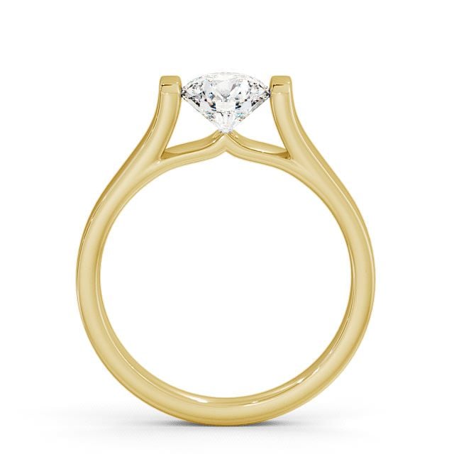 Round Diamond Engagement Ring 18K Yellow Gold Solitaire - Palion ENRD37_YG_UP