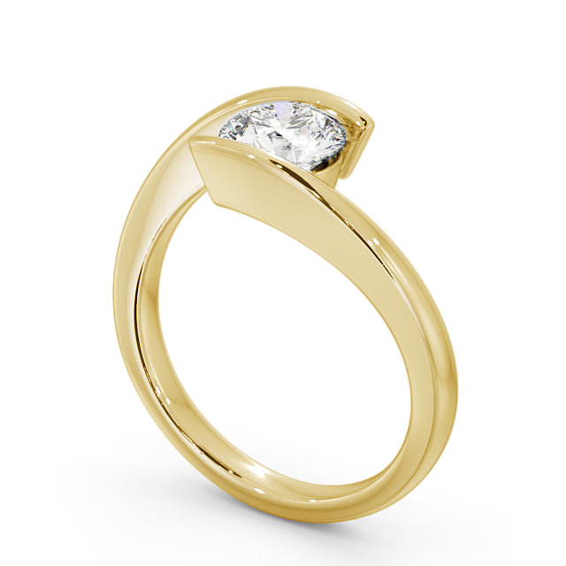 Round Diamond Engagement Ring 9K Yellow Gold Solitaire - Linley ENRD38_YG_SIDE