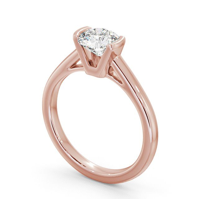 Round Diamond Engagement Ring 9K Rose Gold Solitaire - Lumley ENRD39_RG_SIDE