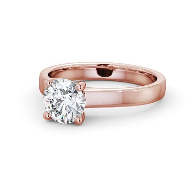 Round Diamond Engagement Ring 18K Rose Gold Solitaire - Juniper ENRD3_RG_FLAT