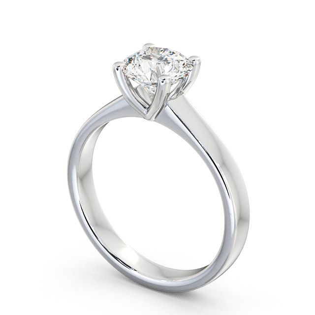 Round Diamond Engagement Ring Platinum Solitaire - Juniper ENRD3_WG_SIDE