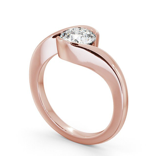 Round Diamond Engagement Ring 18K Rose Gold Solitaire - Kelby ENRD40_RG_SIDE