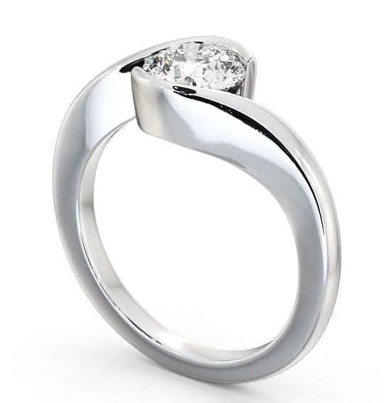 Round Diamond Engagement Ring 9K White Gold Solitaire - Kelby ENRD40_WG_THUMB1