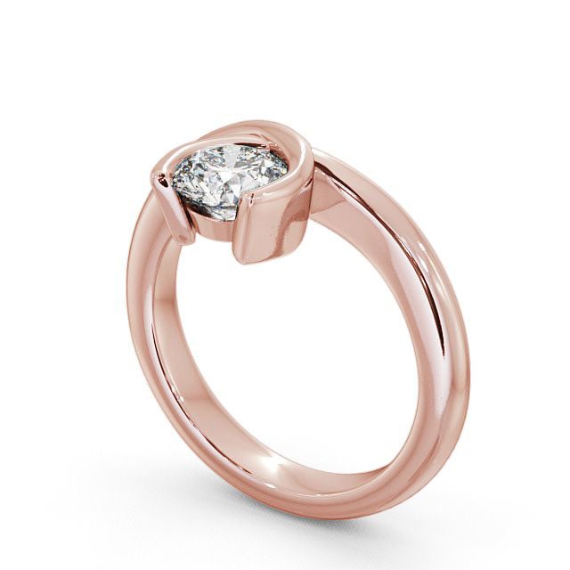 Round Diamond Engagement Ring 18K Rose Gold Solitaire - Airdrie ENRD41_RG_SIDE