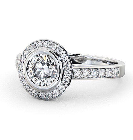  Halo Round Diamond Engagement Ring 18K White Gold - Allerby ENRD44_WG_THUMB2 