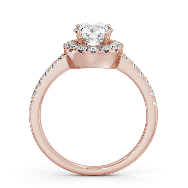 Halo Round Diamond Engagement Ring 18K Rose Gold - Caroe ENRD46_RG_UP