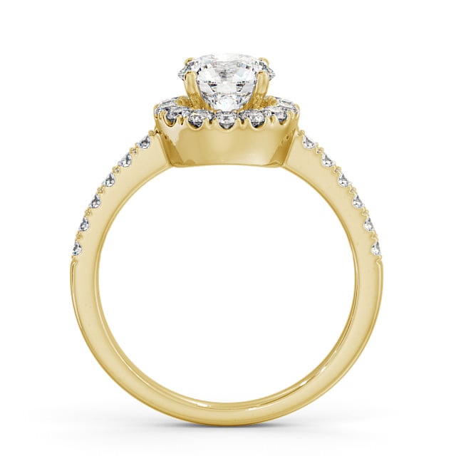 Halo Round Diamond Engagement Ring 18K Yellow Gold - Caroe ENRD46_YG_UP