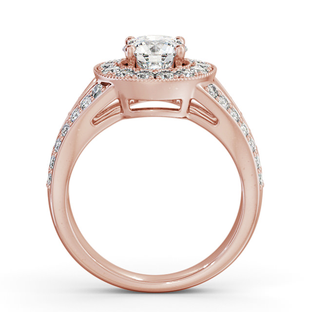 Halo Round Diamond Engagement Ring 18K Rose Gold - Edlington ENRD47_RG_UP