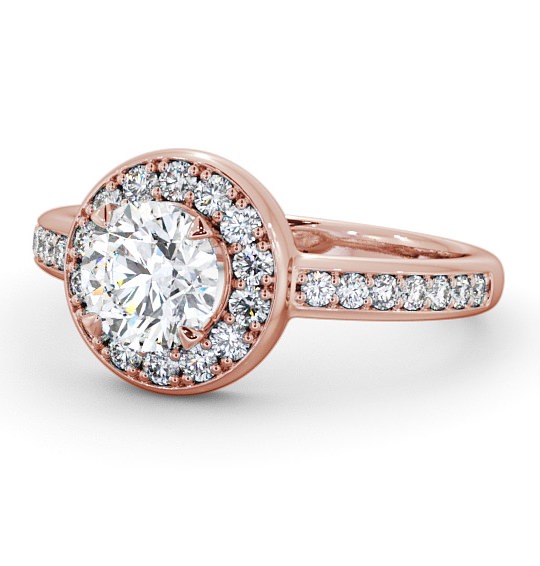  Halo Round Diamond Engagement Ring 18K Rose Gold - Melford ENRD48_RG_THUMB2 