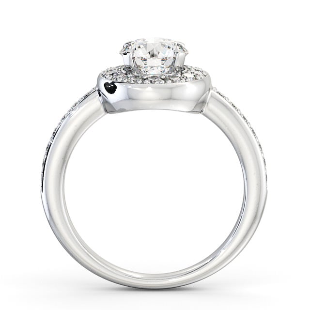 Halo Round Diamond Engagement Ring Platinum - Melford ENRD48_WG_UP