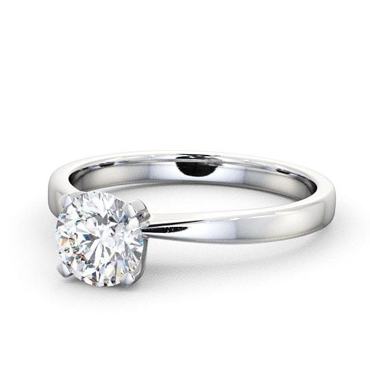  Round Diamond Engagement Ring 9K White Gold Solitaire - Inverie ENRD4_WG_THUMB2 