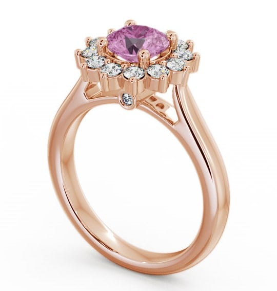 Cluster Pink Sapphire and Diamond 1.49ct Ring 18K Rose Gold - Sulby ENRD50GEM_RG_PS_THUMB1