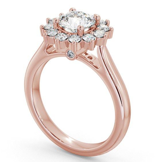 Cluster Round Diamond Engagement Ring 18K Rose Gold - Sulby ENRD50_RG_THUMB1