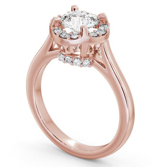 Halo Round Diamond Engagement Ring 18K Rose Gold - Bruera ENRD51_RG_THUMB1